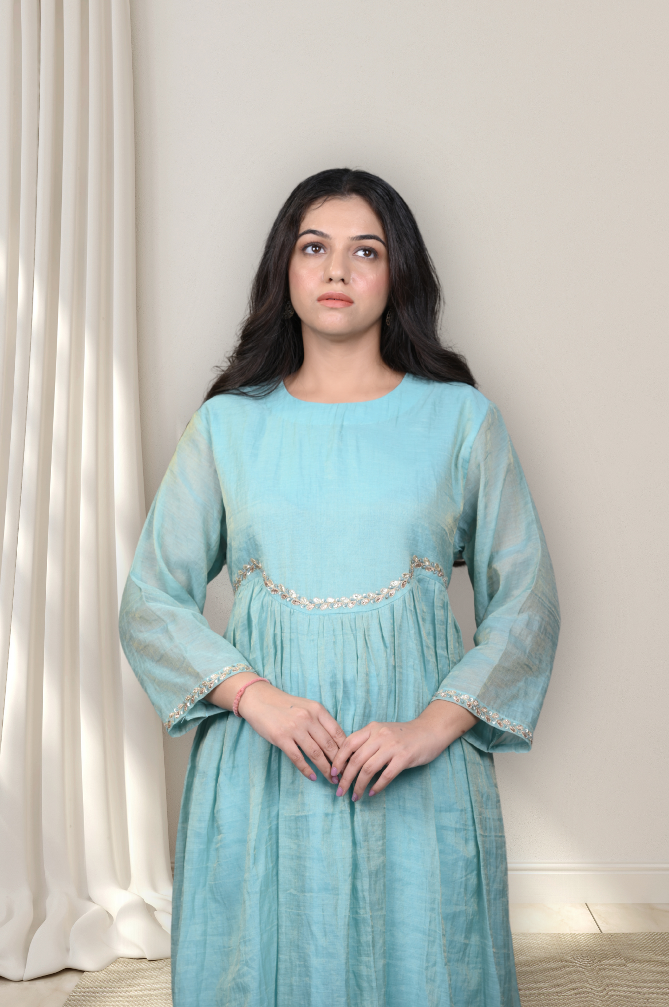 TISSUE KURTA WITH COTTON PANTS