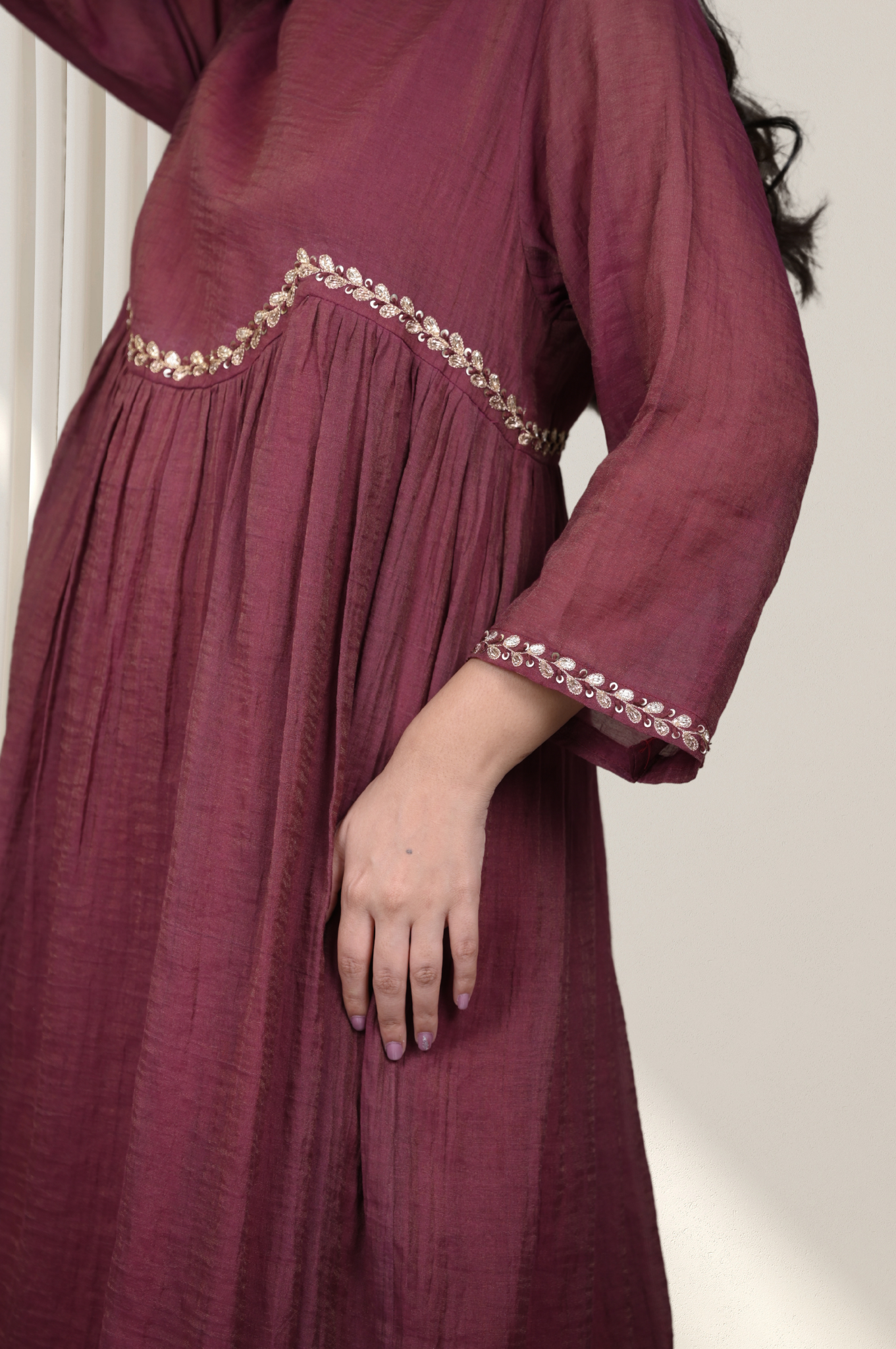 TISSUE KURTA WITH COTTON PANTS