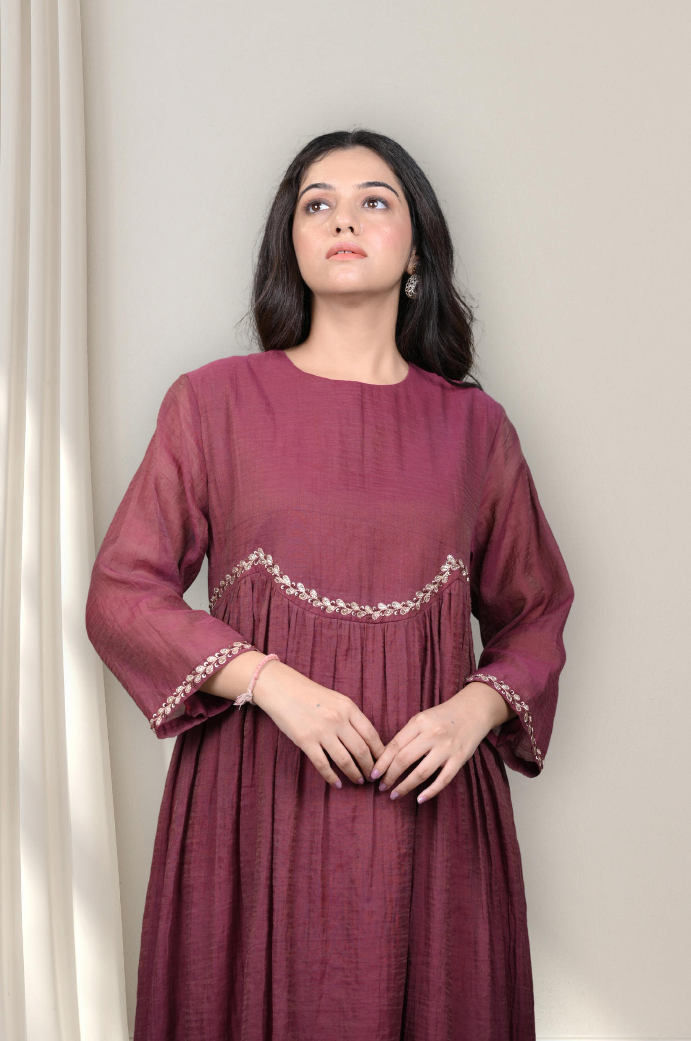 TISSUE KURTA WITH COTTON PANTS